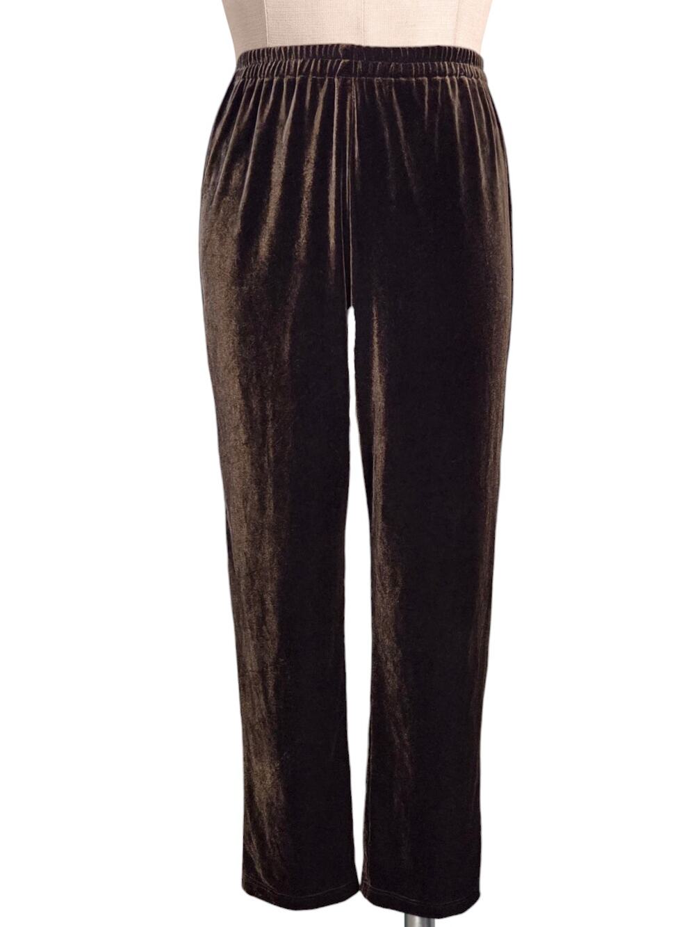 Coldwater Creek Brown Soft Velvet Pants Pull On Stretch 6